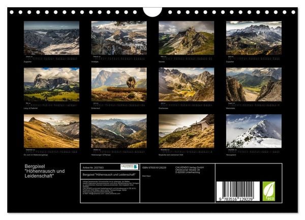 Produktbild: Bergpixel "H&ouml;henrausch und Leidenschaft" (Wandkalender 2026 DIN A4 quer), CALVENDO Monatskalender