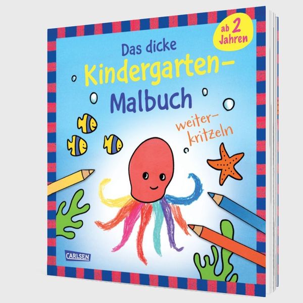 Produktbild: Ausmalbilder f&uuml;r Kita-Kinder: Das dicke Kindergarten-Malbuch: Weiterkritzeln