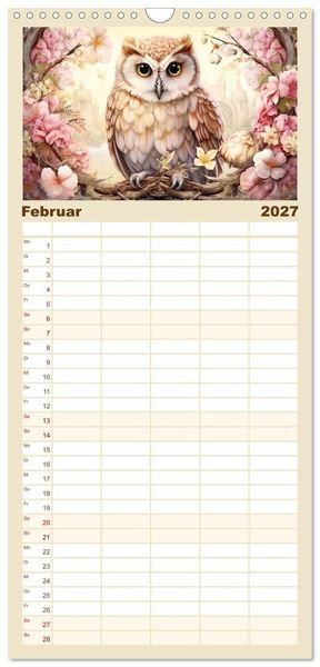 Produktbild: Familienplaner 2027 - Tierisch s&uuml;&szlig;! mit 5 Spalten (Wandkalender, 21 x 45 cm) CALVENDO