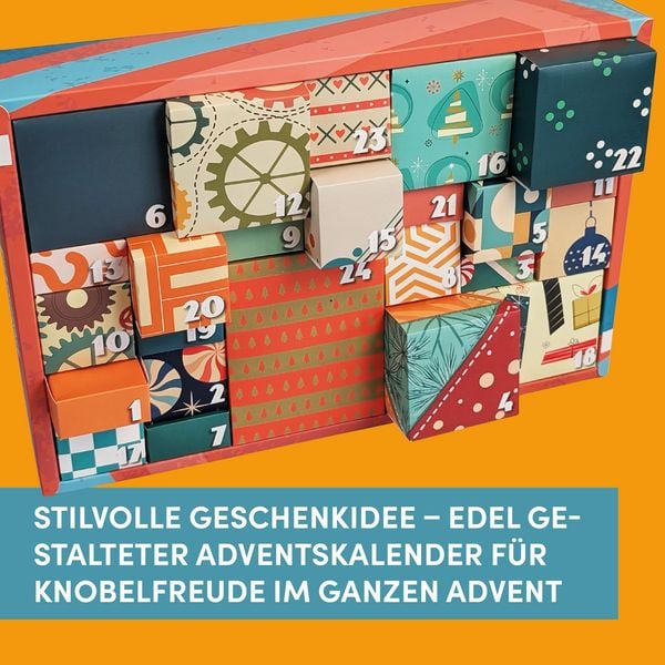 Produktbild: Der ultimative Knobelspiel-Adventskalender &ndash; Die besten IQ-Puzzles und Geduldsspiele f&uuml;r 24 Tage