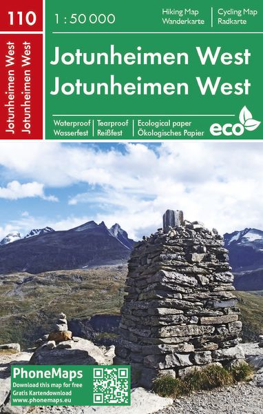 Produktbild: Phonemaps Wander - Radkarte PM 110 Jotunheimen West, Wander - Radkarte 1:50.000