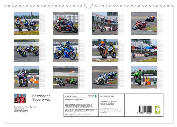 Produktbild: Faszination Superbikes (Wandkalender 2026 DIN A3 quer), CALVENDO Monatskalender