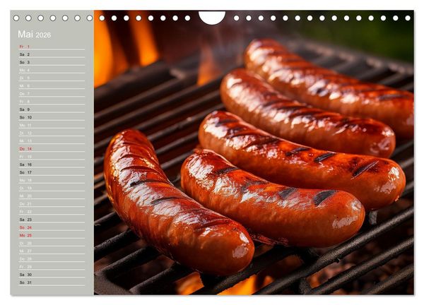 Produktbild: Der Grillkalender f&uuml;r echte M&auml;nner (Wandkalender 2026 DIN A4 quer), CALVENDO Monatskalender