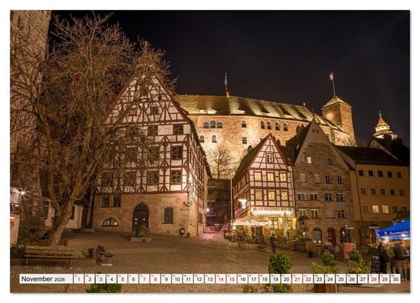 Produktbild: N&uuml;rnberg - Am Tag und in der Nacht (Wandkalender 2026 DIN A4 quer), CALVENDO Monatskalender