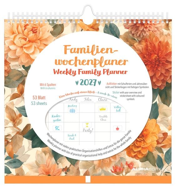 Produktbild: Familienwochenkalender Flowers 2027