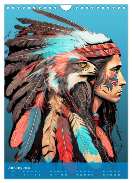 Produktbild: Native American Art (Wall Calendar 2026 DIN A4 portrait), CALVENDO 12 Month Wall Calendar