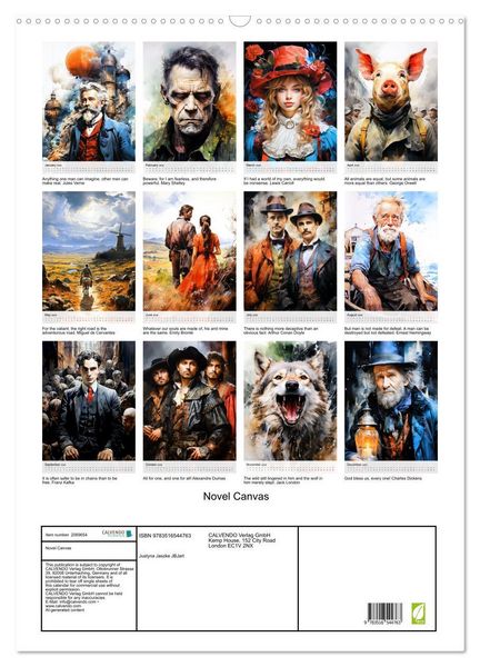 Produktbild: Novel Canvas (Wall Calendar 2026 DIN A2 portrait), CALVENDO 12 Month Wall Calendar
