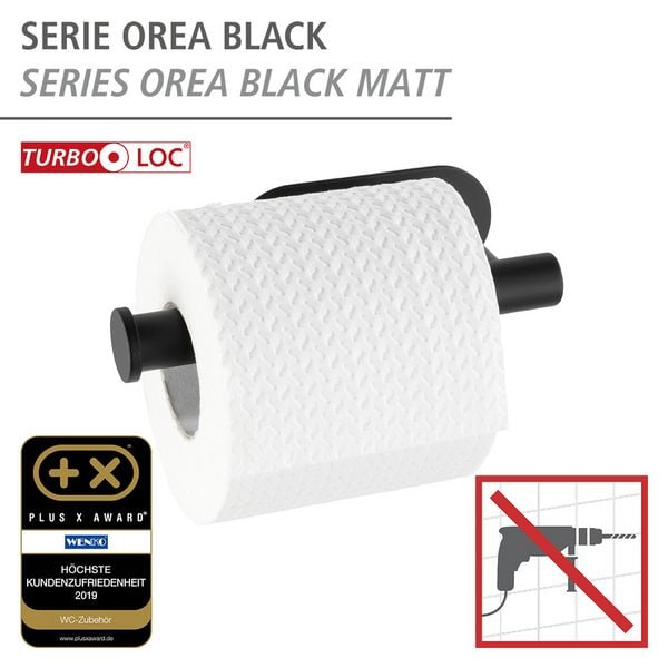 Produktbild: Turbo-Loc&reg; Toilettenpapierhalter Mod. Orea Black Matt, Befestigen ohne Bohren
