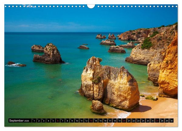 Produktbild: Str&auml;nde, Felsen und Meer - ALGARVE 2026 (Wandkalender 2026 DIN A3 quer), CALVENDO Monatskalender