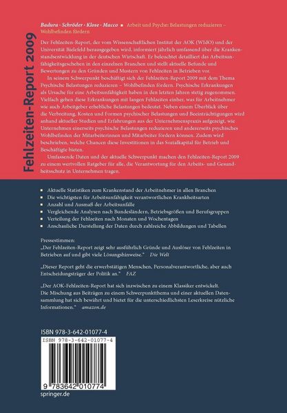 Produktbild: Fehlzeiten-Report 2009