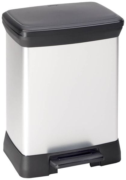 Curver DECO Bin 240638 Mülleimer 30l (B x H x T) 390 x 510 x 290mm Silber, Schwarz 1St.