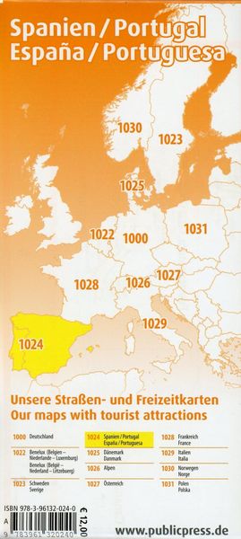 Produktbild: Publicpress Stra&szlig;en- und Freizeitkarte Spanien / Portugal, Espa&ntilde;a, Portuguesa 1:950.000