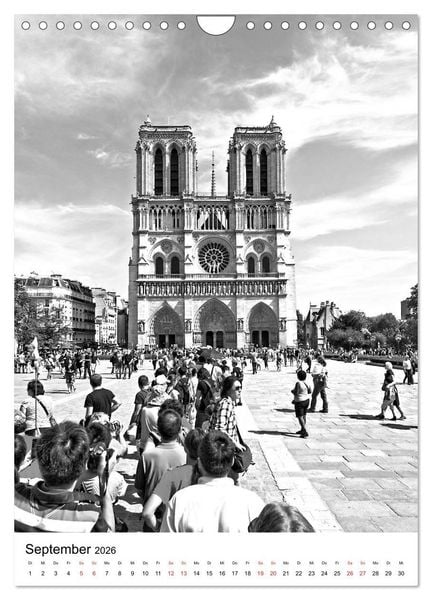 Produktbild: Paris schwarz wei&szlig; 2026 (Wandkalender 2026 DIN A4 hoch), CALVENDO Monatskalender