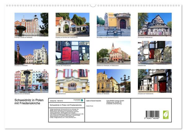 Produktbild: Schweidnitz in Polen mit Friedenskirche (hochwertiger Premium Wandkalender 2026 DIN A2 quer), Kunstdruck in Hochglanz