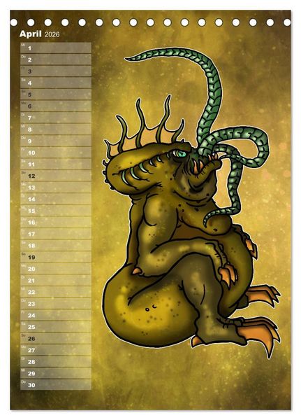 Produktbild: Bestiarium Vladi Krafft (Tischkalender 2026 DIN A5 hoch), CALVENDO Monatskalender