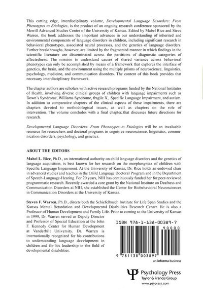 Produktbild: Developmental Language Disorders