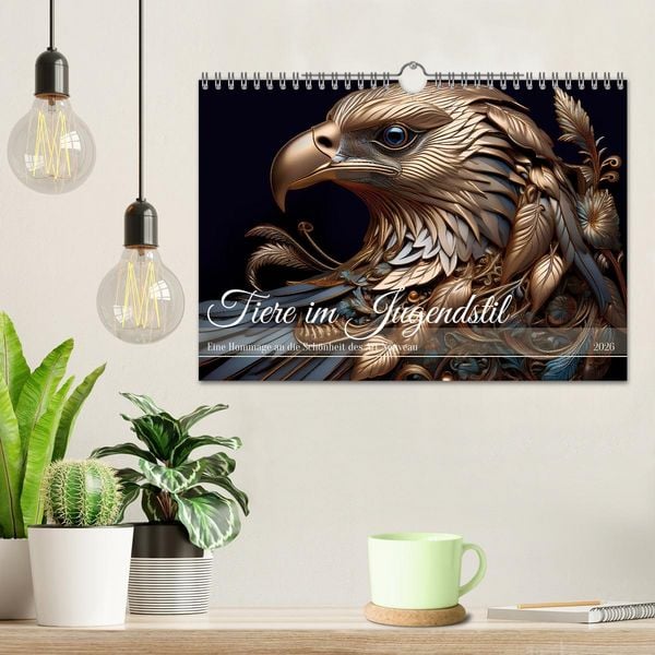 Produktbild: Tiere im Jugendstil - Eine Hommage an die Sch&ouml;nheit des Art Nouveau (Wandkalender 2026 DIN A4 quer), CALVENDO Monatskalender