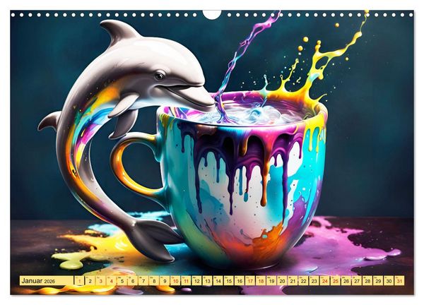 Produktbild: Tierische Kaffeestunden (Wandkalender 2026 DIN A3 quer), CALVENDO Monatskalender