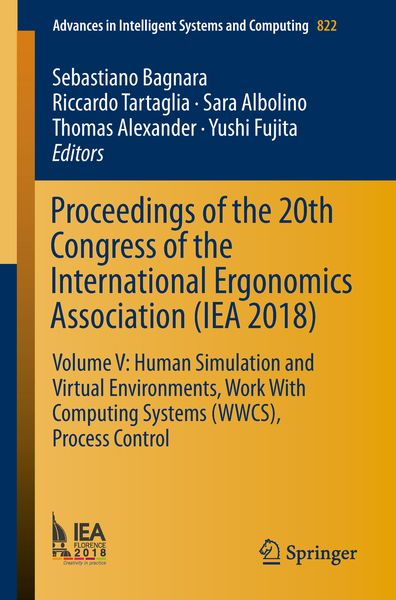 Produktbild: Proceedings of the 20th Congress of the International Ergonomics Association (IEA 2018)