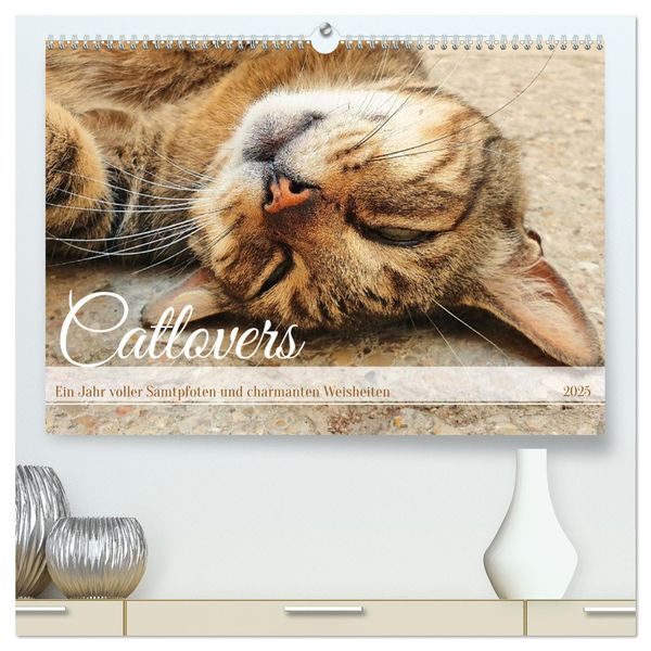 Catlovers - Ein Jahr voller Samtpfoten und charmanten Weisheiten (hochwertiger Premium Wandkalender 2025 DIN A2 quer), K