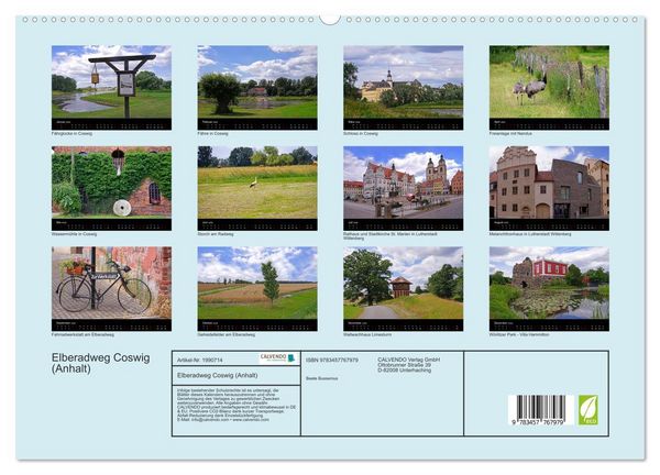 Produktbild: Elberadweg Coswig (Anhalt) (hochwertiger Premium Wandkalender 2026 DIN A2 quer), Kunstdruck in Hochglanz