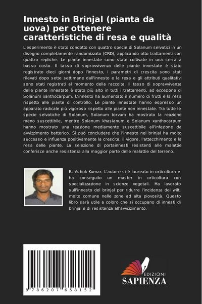 Produktbild: Innesto in Brinjal (pianta da uova) per ottenere caratteristiche di resa e qualit&agrave;
