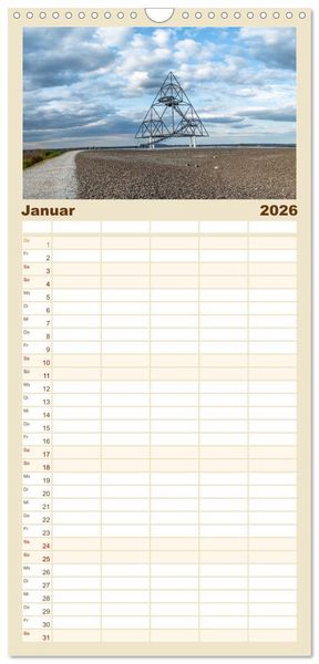 Produktbild: Familienplaner 2026 - Bottroper Stadtansichten mit 5 Spalten (Wandkalender, 21 x 45 cm) CALVENDO