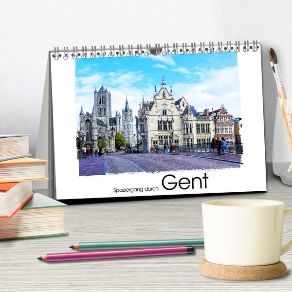Produktbild: Spaziergang durch Gent (Tischkalender 2026 DIN A5 quer), CALVENDO Monatskalender