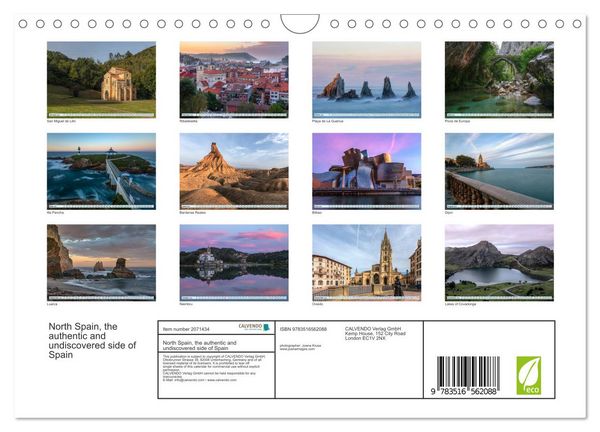 Produktbild: North Spain, the authentic and undiscovered side of Spain (Wall Calendar 2026 DIN A4 landscape), CALVENDO 12 Month Wall Calendar