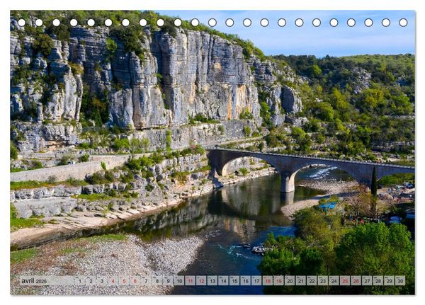 Produktbild: La beaut&eacute; de l'Ard&egrave;che (Calendrier de bureau 2026 DIN A5 vertical), CALVENDO calendrier mensuel