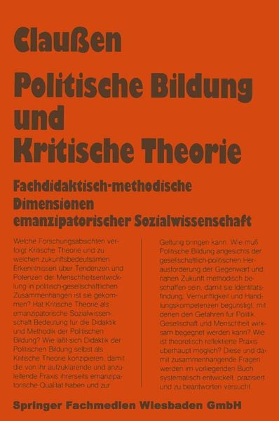 Produktbild: Politische Bildung und Kritische Theorie