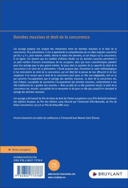 Produktbild: Donn&eacute;es massives et droit de la concurrence 2024