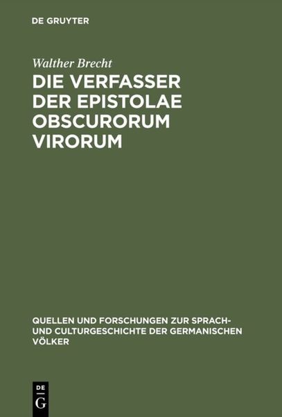 Produktbild: Die Verfasser der Epistolae obscurorum virorum