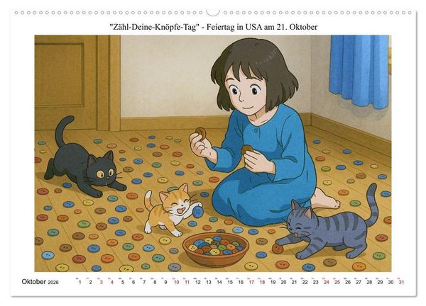 Produktbild: Kalender der kuriosen Feiertage (hochwertiger Premium Wandkalender 2026 DIN A2 quer), Kunstdruck in Hochglanz