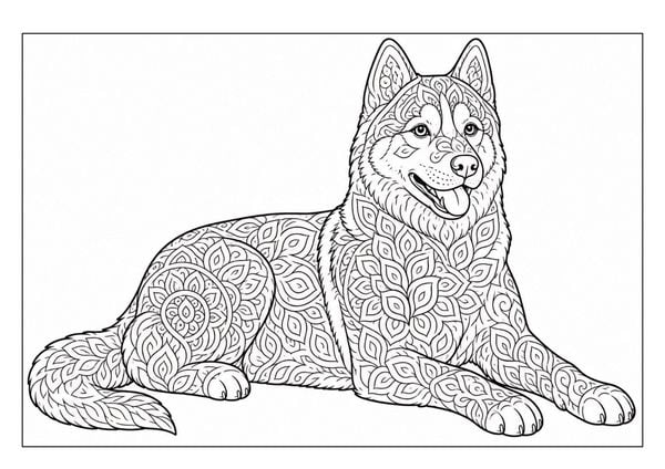 Produktbild: Mandala Malbuch Hunde f&uuml;r Kinder ab 8 Jahren mit 50 sch&ouml;nen Ausmalbildern