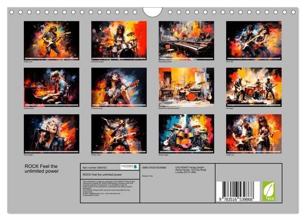 Produktbild: ROCK Feel the unlimited power (Wall Calendar 2026 DIN A4 landscape), CALVENDO 12 Month Wall Calendar