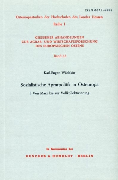 Produktbild: Sozialistische Agrarpolitik in Osteuropa.