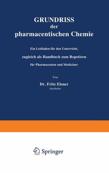 Produktbild: Grundriss der pharmaceutischen Chemie