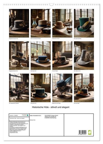 Produktbild: Historische H&uuml;te - stilvoll und elegant (Wandkalender 2027 DIN A2 hoch), CALVENDO Monatskalender