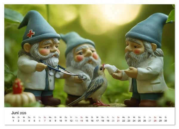 Produktbild: Berufe der Gartenzwerge (Tischkalender 2026 DIN A5 quer), CALVENDO Monatskalender