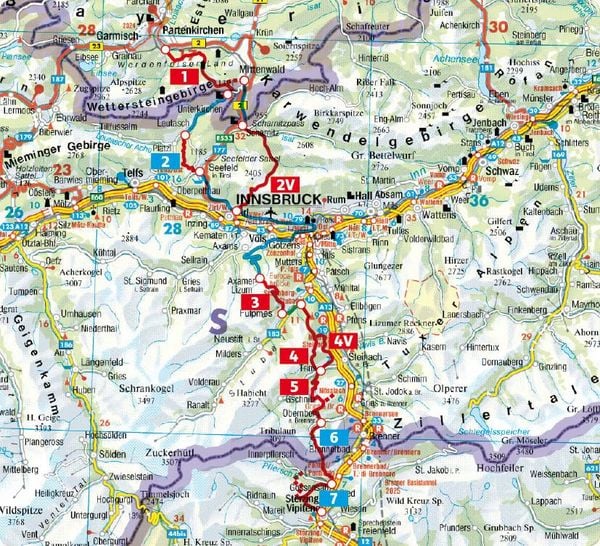 Produktbild: ROTHER Wanderf&uuml;hrer Alpen&uuml;berquerung Garmisch &ndash; Sterzing. 7 Etappen von Oberbayern nach S&uuml;dtirol &ndash; mit zwei Varianten
