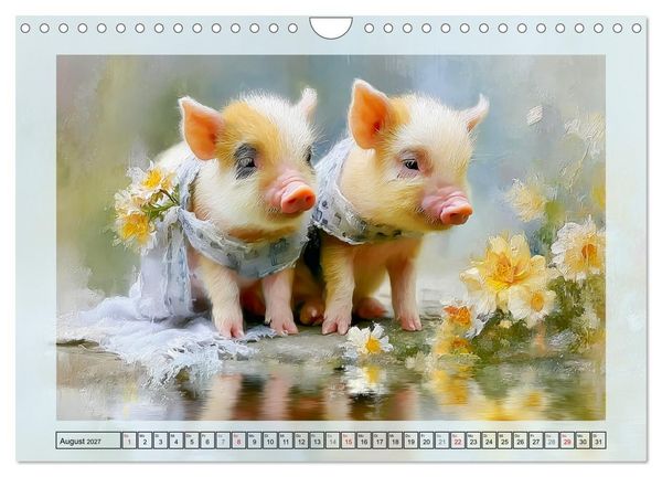 Produktbild: Mini-Schweinchen. Herzensbrecher im Garten (Wandkalender 2027 DIN A4 quer), CALVENDO Monatskalender