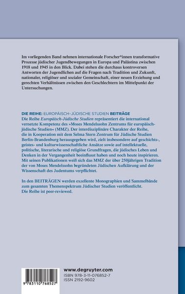 Produktbild: J&uuml;dische Jugend im &Uuml;bergang &ndash; Jewish Youth in Transit