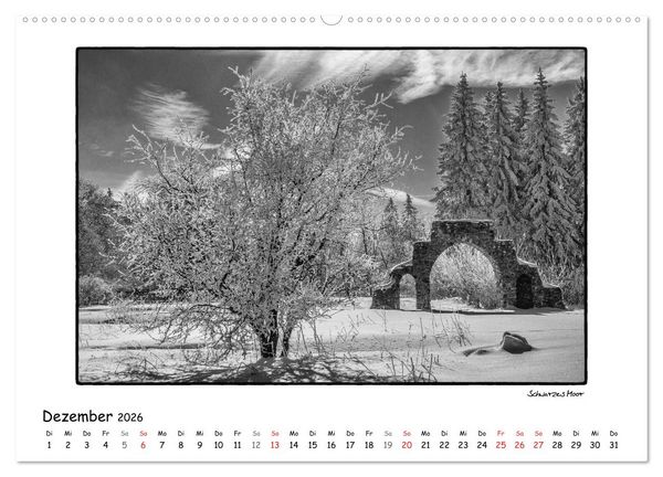Produktbild: RH&Ouml;N SCHWARZ-WEISS (Wandkalender 2026 DIN A2 quer), CALVENDO Monatskalender