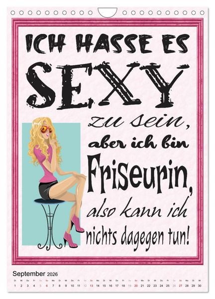 Produktbild: Friseur-Spr&uuml;che (Wandkalender 2026 DIN A4 hoch), CALVENDO Monatskalender
