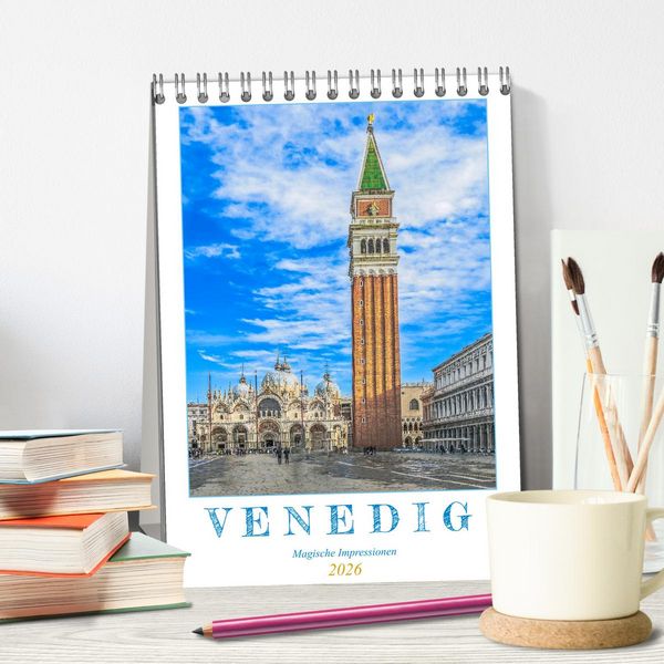 Produktbild: Venedig - Magische Impressionen (Tischkalender 2026 DIN A5 hoch), CALVENDO Monatskalender
