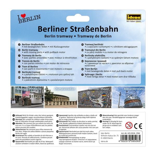 Produktbild: Idena Berliner Stra&szlig;enbahn mit R&uuml;ckzug 15cm