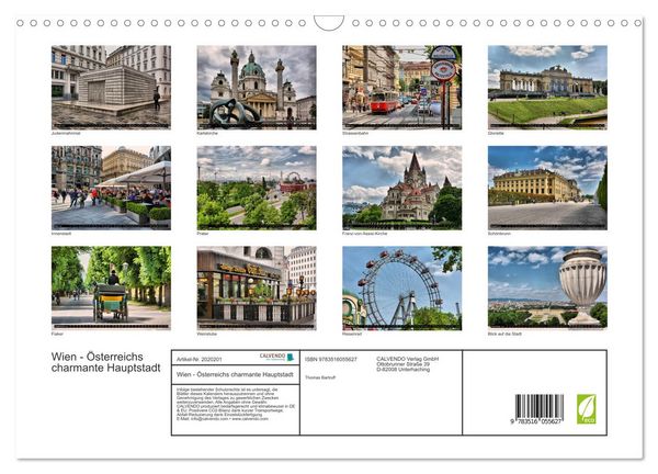 Produktbild: Wien - &Ouml;sterreichs charmante Hauptstadt (Wandkalender 2026 DIN A3 quer), CALVENDO Monatskalender