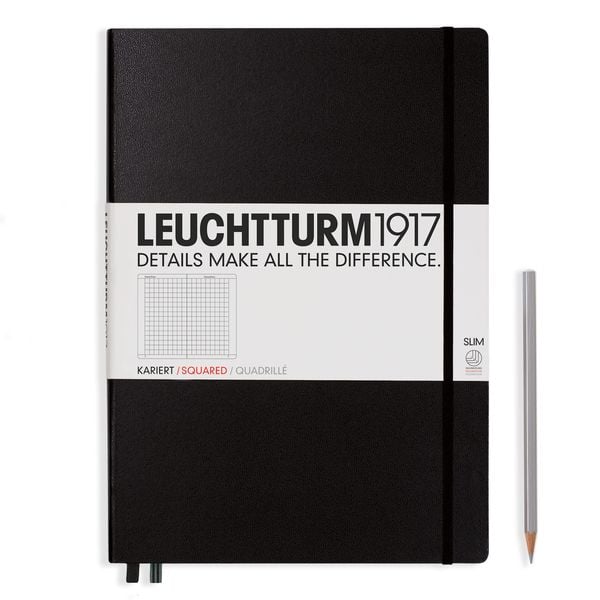 Produktbild: Notizbuch Slim Master A4+ kariert schwarz