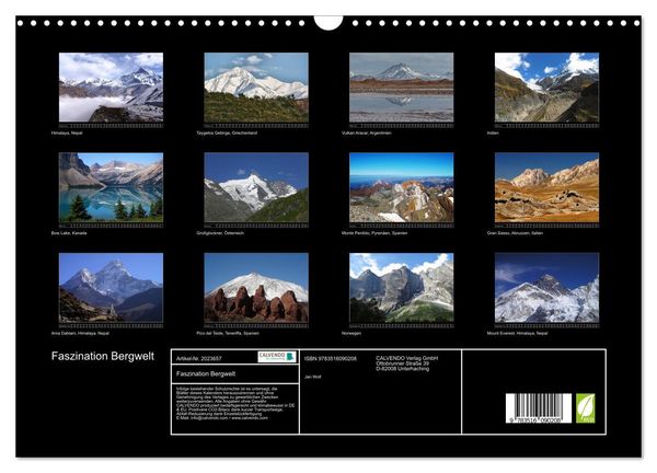 Produktbild: Faszination Bergwelt (Wandkalender 2026 DIN A3 quer), CALVENDO Monatskalender